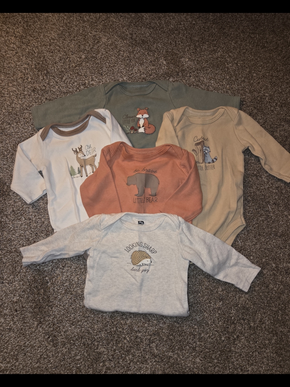 Multi-Pack Long-Sleeve Baby Bodysuits - Neutral Forest Colors